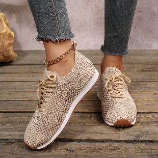 Damen  gestrickte Slip-On Plateau-Sneaker mit atmungsaktivem Obermaterial und gepolstertem Komfortfußbett Drune