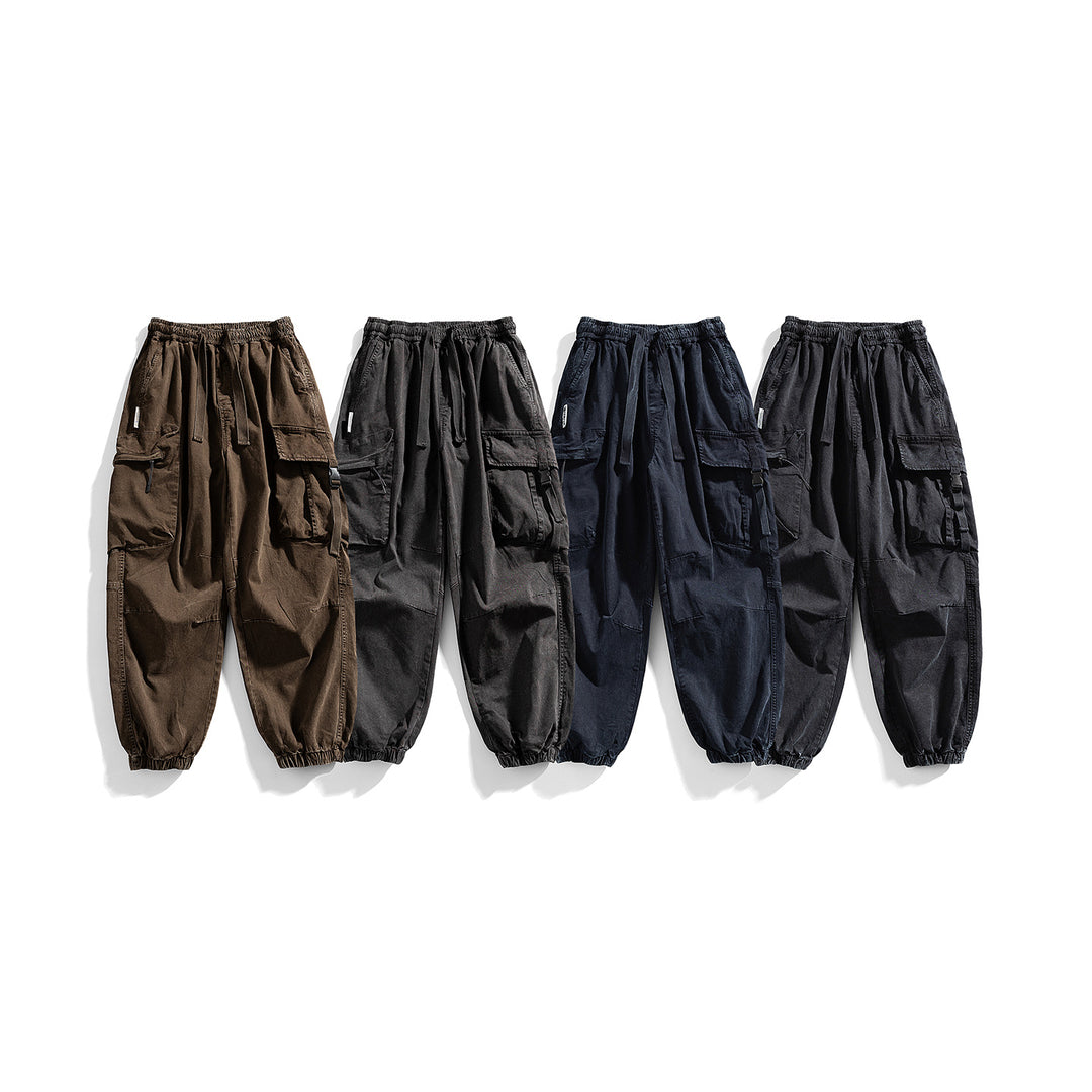 Herren Utility-Cargo-Jogger mit Gummibund, Mehrfachtaschen und Kordelzug Drune