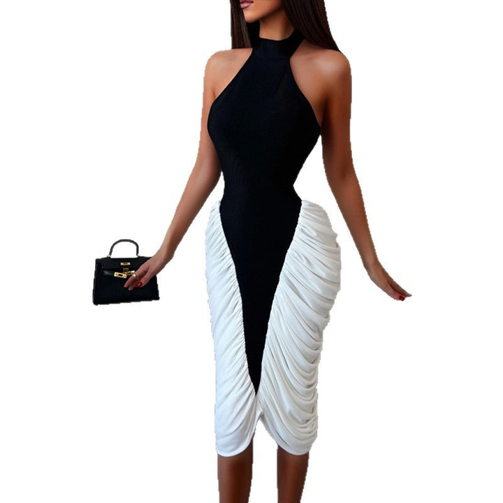 Damen figurbetontes Midi-Kleid mit asymmetrischem Design Drune