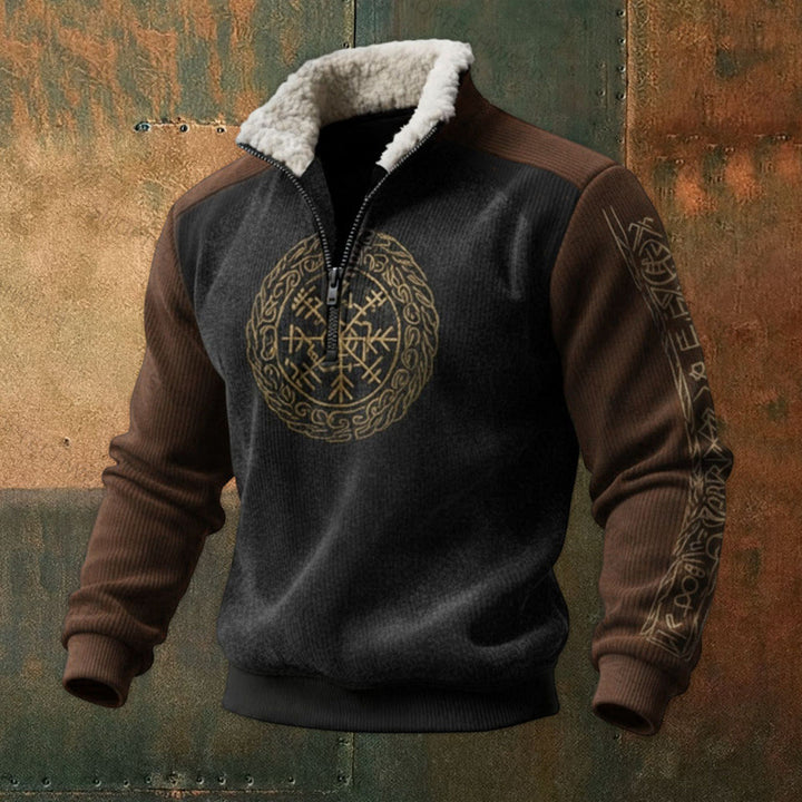 Herren Urbaner Fleece Pullover mit Baum-Motiv Drune