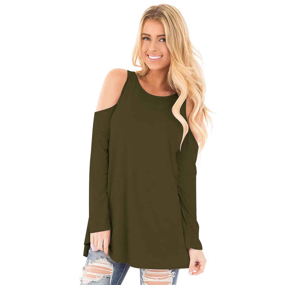 Damen Langarm-Tunika mit Cut-Out-Schultern und weiter Passform Drune