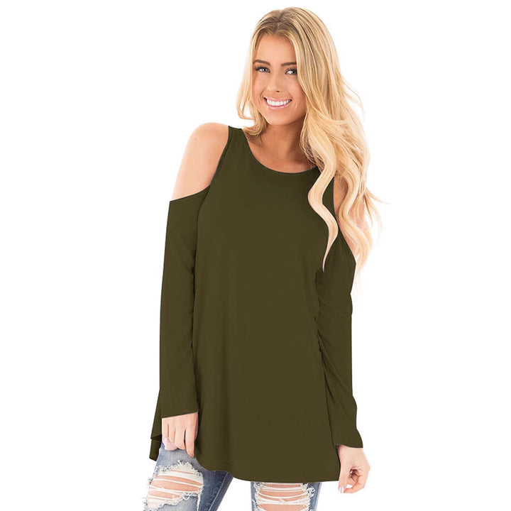 Damen Langarm-Tunika mit Cut-Out-Schultern und weiter Passform Drune
