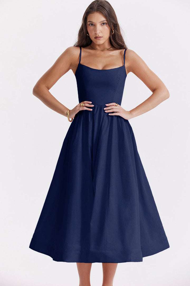 Damen Maxikleid mit floralem Print und verstellbaren Spaghettiträgern Drune