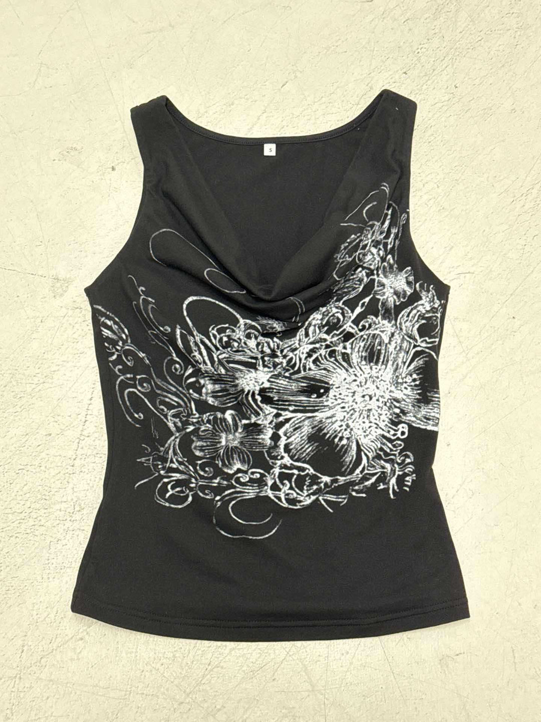 Damen ärmelloses Crossover-Top mit floralem Design Drune