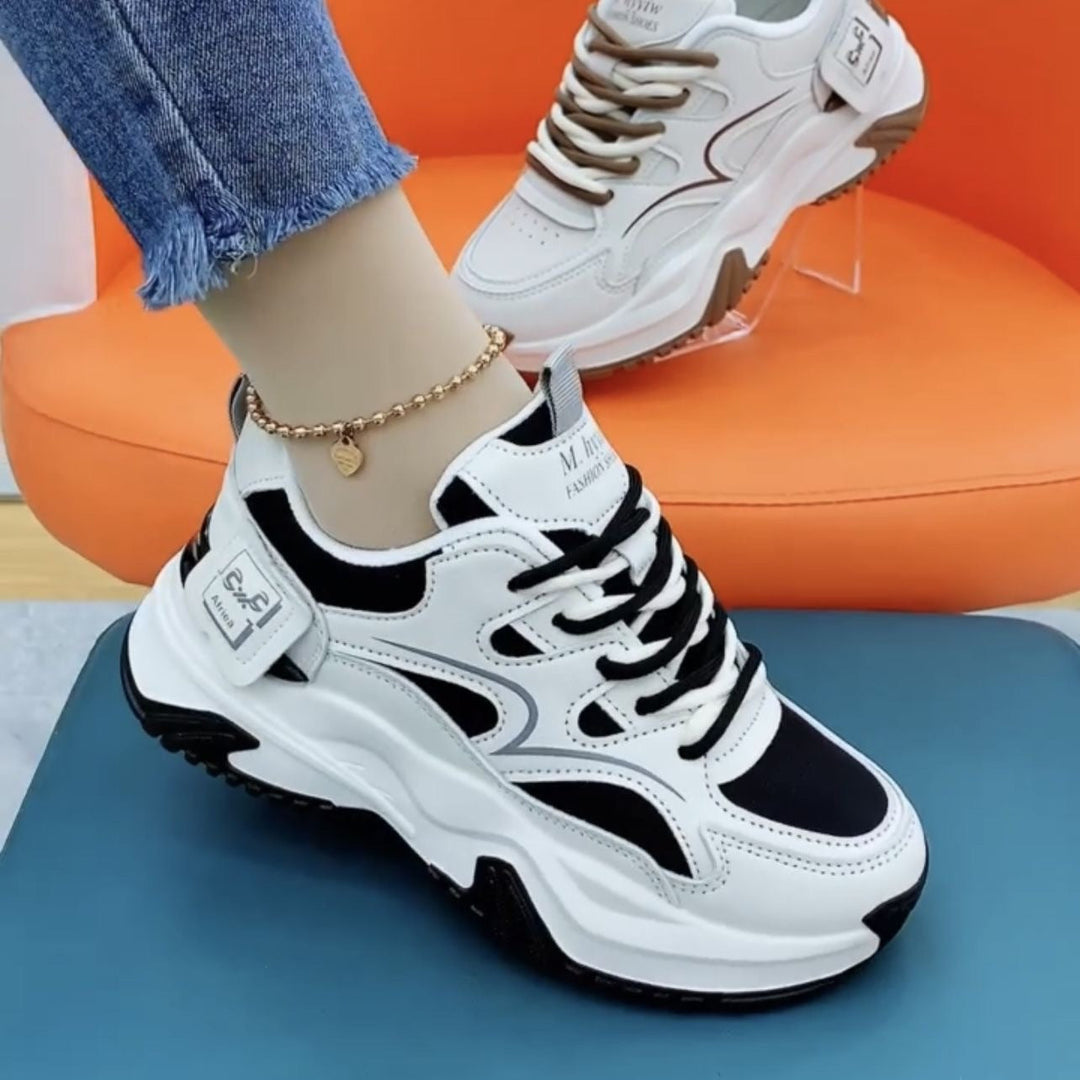 Damen Chunky Sneakers mit modischem Design und atmungsaktiver Obermaterialstruktur Drune