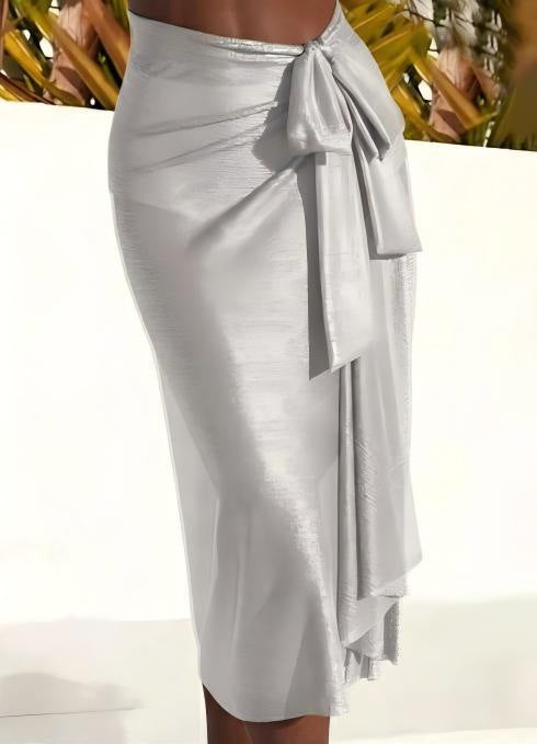 Damen Wickelrock mit eleganter Schleifenapplikation Drune