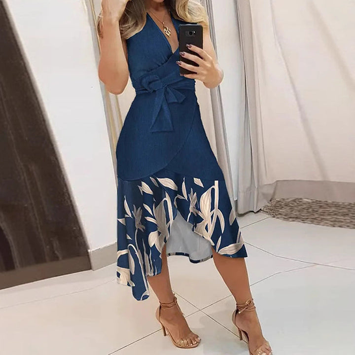 Damen Wickelkleid mit floralem Saum Drune