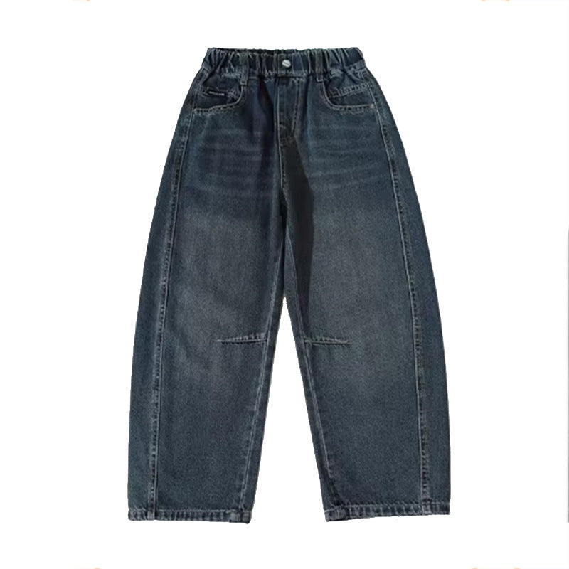 Damen lässige weite Denim-Hosen Drune