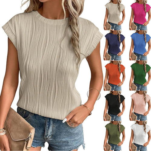 Damen Plissee T-Shirt Drune
