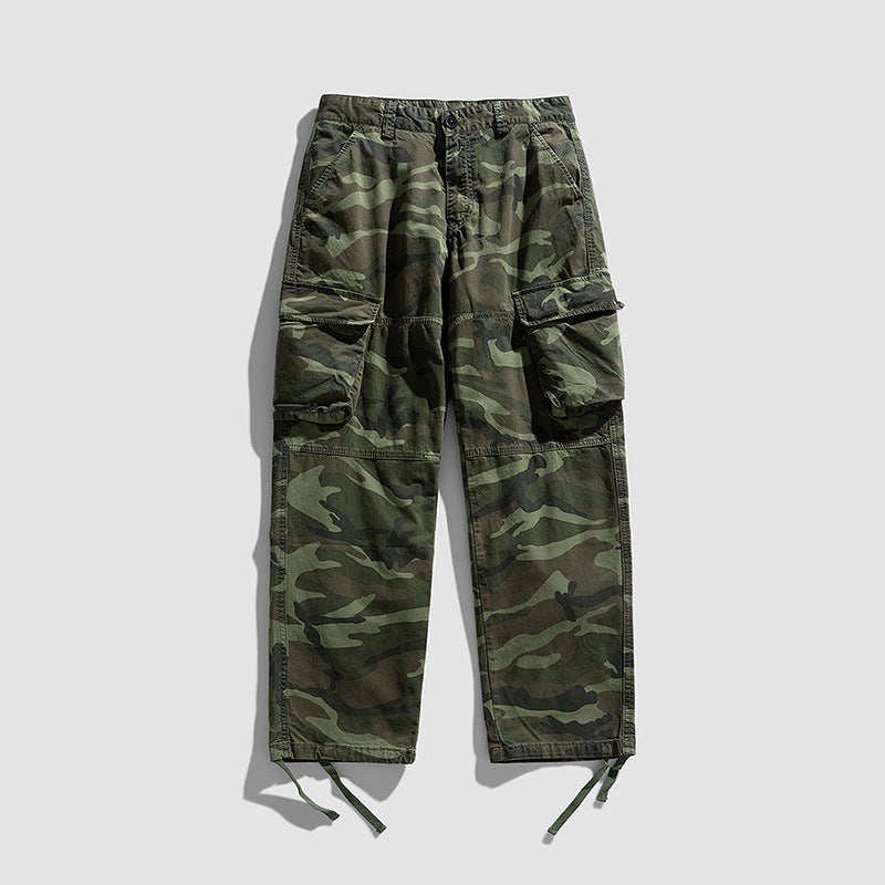 Herren Cargohose im Military-Style mit großvolumigen Klappentaschen und verstellbaren Beinabschlüssen Drune