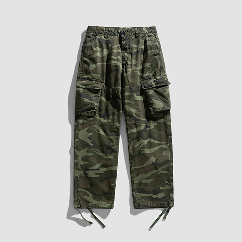 Herren Cargohose im Military-Style mit großvolumigen Klappentaschen und verstellbaren Beinabschlüssen Drune