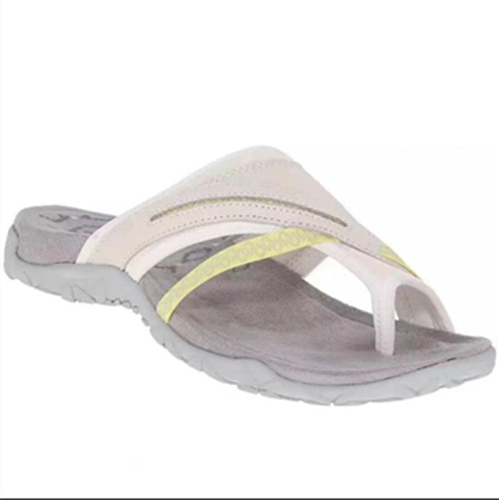 Damen Zehentrenner Sandalen mit anatomischer Fußbettung und rutschfester Sohle Drune