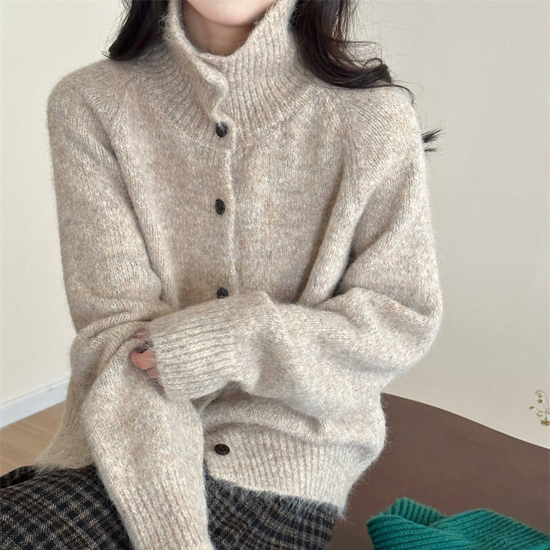 Damen Kuschelige Strickjacke mit feinen Knopfdetails und lässigem Schnitt Drune