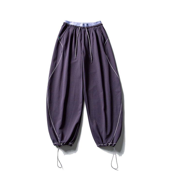 Unisex Weite Ballon-Jogginghose mit Kontrastpaspeln und verstellbaren Saumkordeln Drune