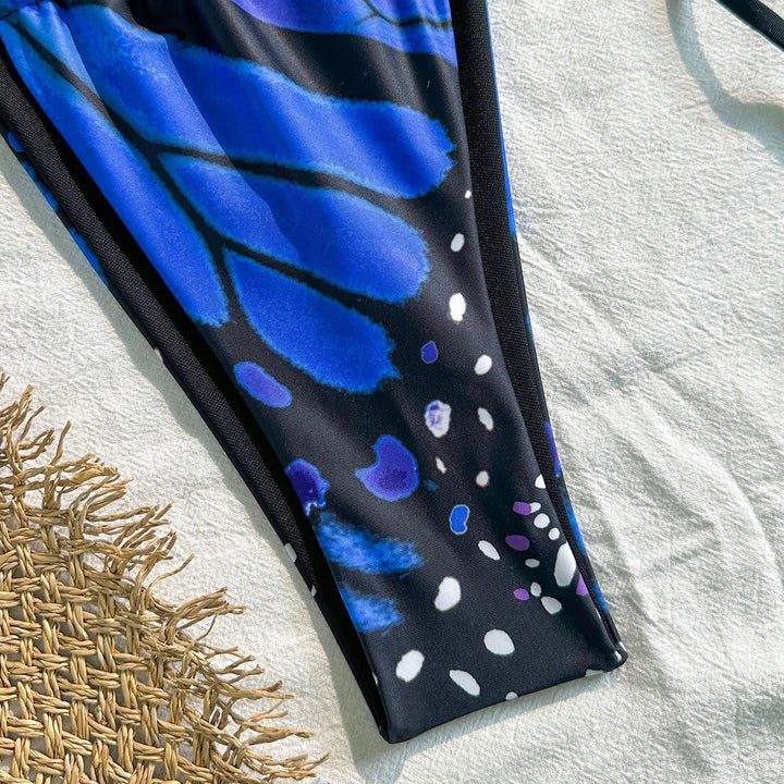 Damen Triangel-Bikini mit lebhaftem Schmetterlingsdesign Drune