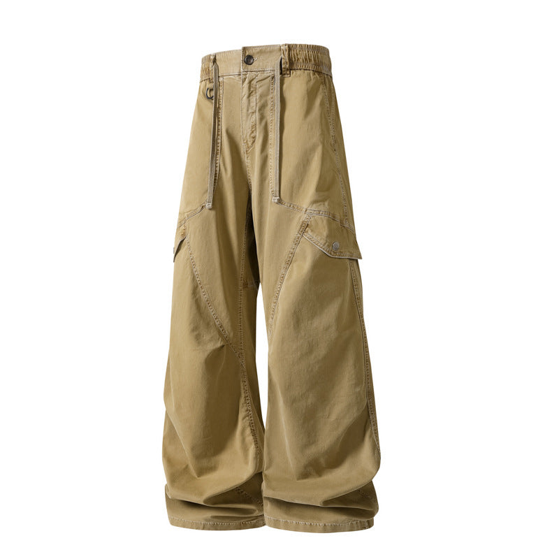 Herren Extraweite Baggy‑Cargohose im Utility‑Workwear‑Look mit elastischem Bund Drune