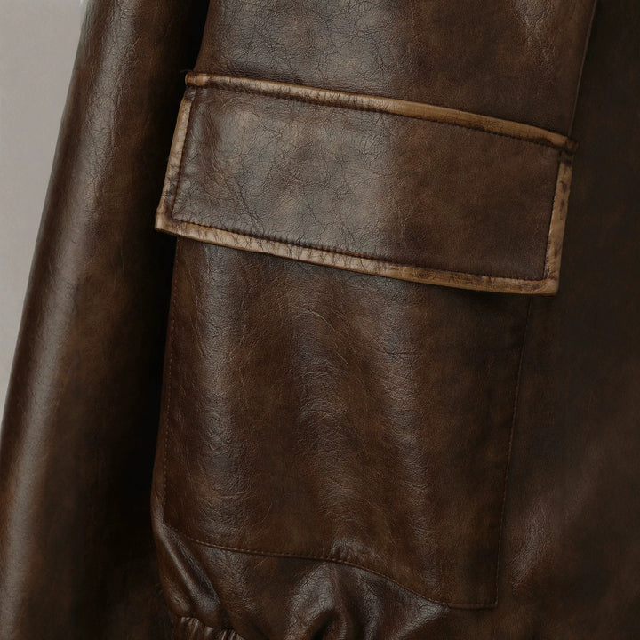Damen Trendige Bikerjacke mit Stehkragen Drune