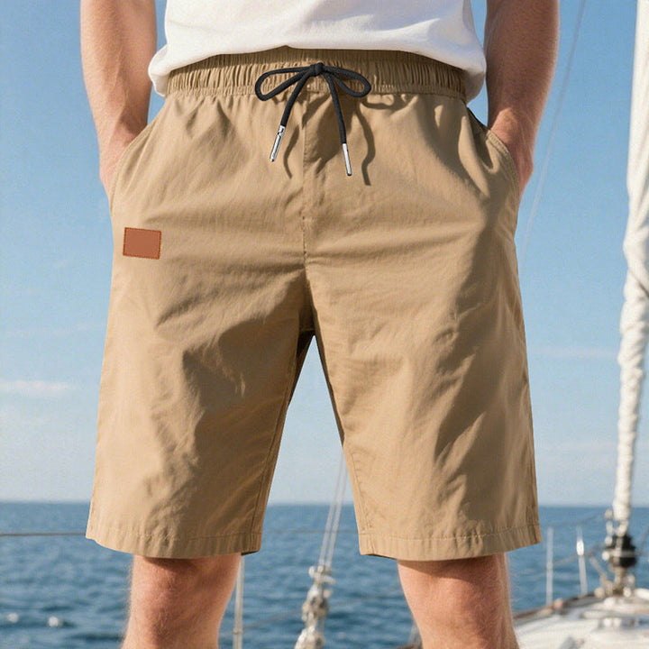 Herren nan schnelltrocknende Badeshorts im Bermuda-Schnitt mit elastischem Bund und Kordelzug Drune