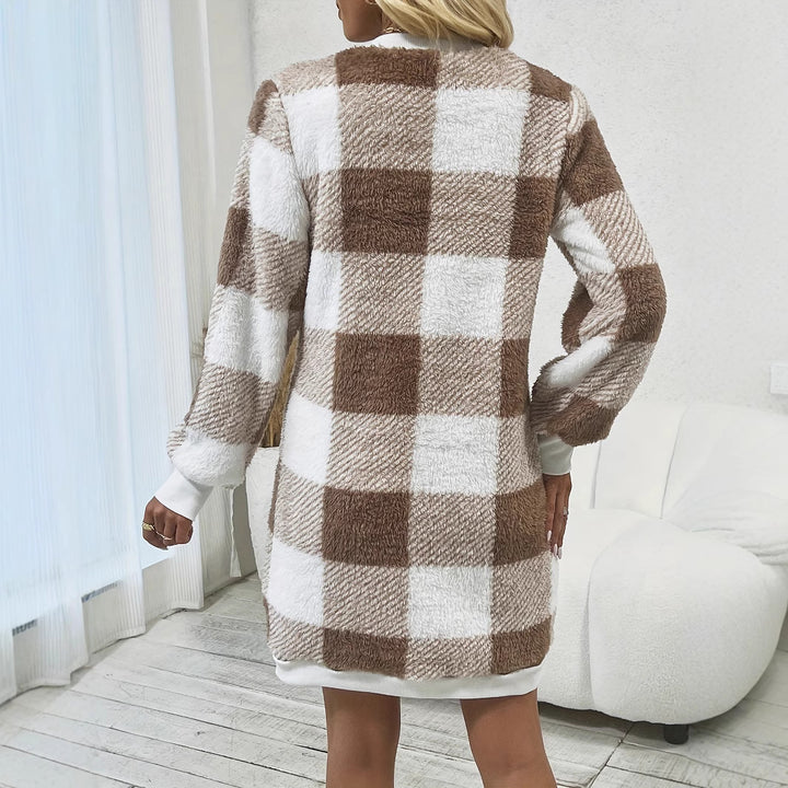 Damen gemütliches V-Pulloverkleid Drune