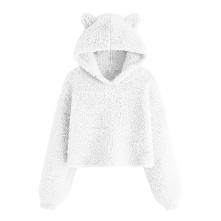 Damen Kuscheliger Fleece Hoodie mit Bärenohren Drune
