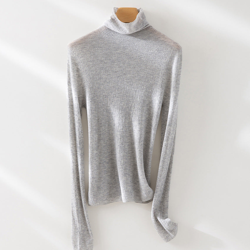 Damen Feiner ultraleichter Rollkragenpullover aus Stretch‑Feinstrick Drune