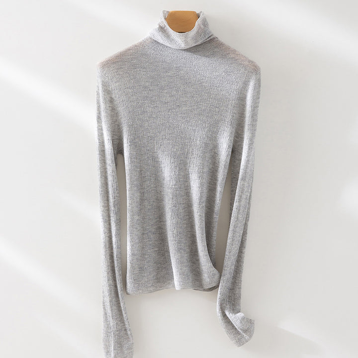Damen Feiner ultraleichter Rollkragenpullover aus Stretch‑Feinstrick Drune