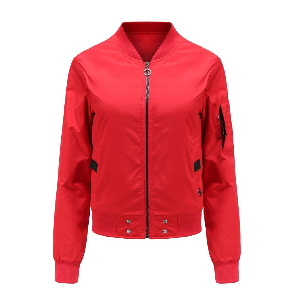 Damen modische Bomberjacke mit praktischen Taschen und seitlichen Einsätzen Drune