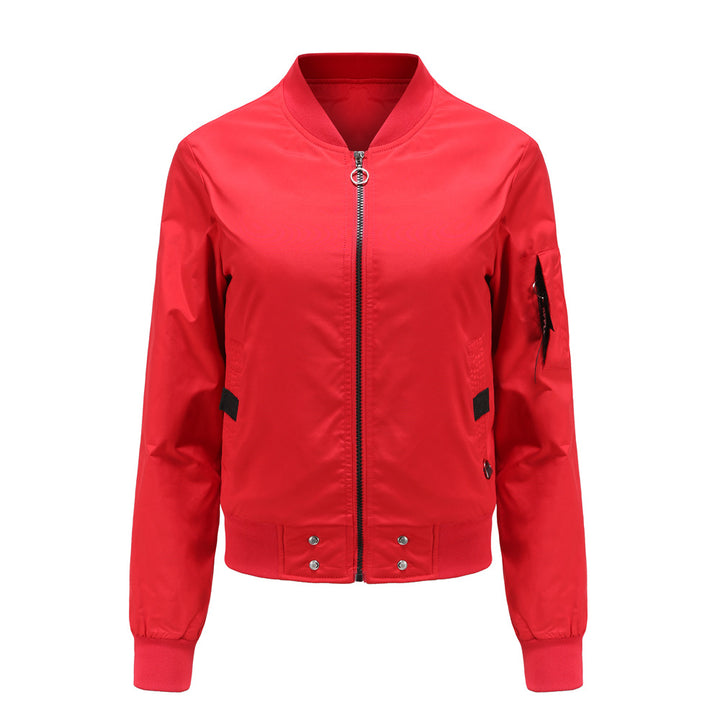 Damen modische Bomberjacke mit praktischen Taschen und seitlichen Einsätzen Drune