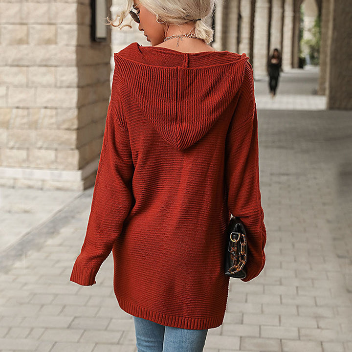Damen Lange Strickjacke im Feinstrick mit Zopfmuster und lässiger Longline‑Passform Drune