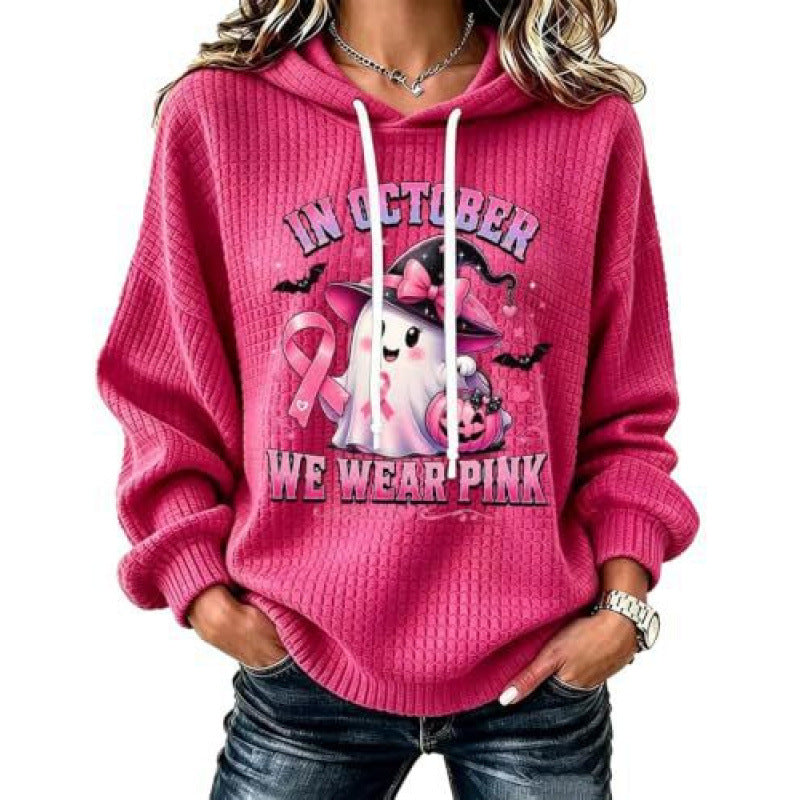 Damen Lustiger Kapuzenpullover mit Gruselmotiven Drune