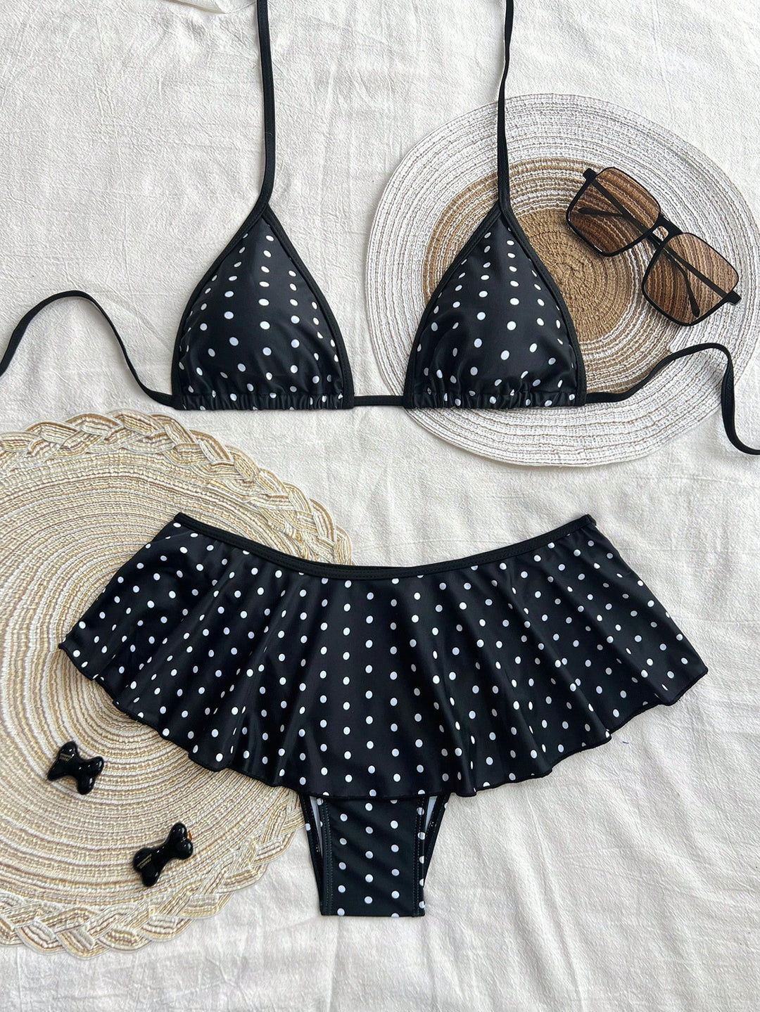 Damen Triangel-Bikini mit verspieltem Rüschensaum Drune
