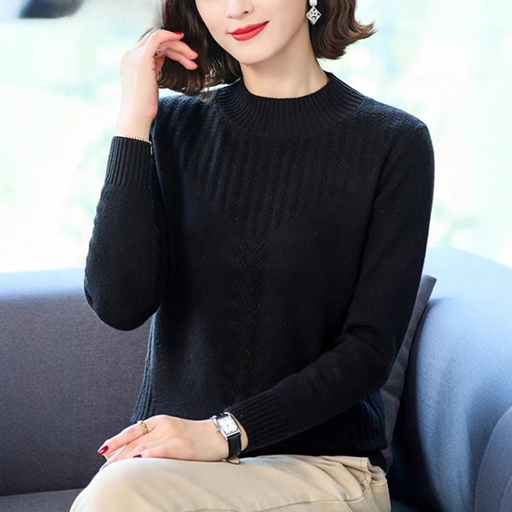 Damen eleganter Strickpullover mit modernem Zopfmuster Drune