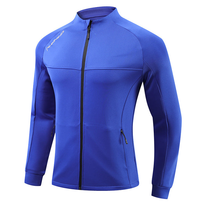 Herren Eng anliegende atmungsaktive Laufjacke mit durchgehendem Reißverschluss und Reißverschlusstaschen Drune