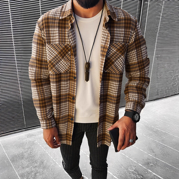 Herren Karierte Flanell Hemdjacke Drune
