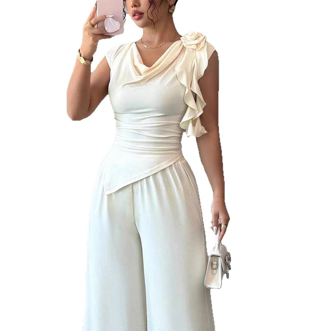Damen Elegantes Jumpsuit mit Rüschendetails Drune