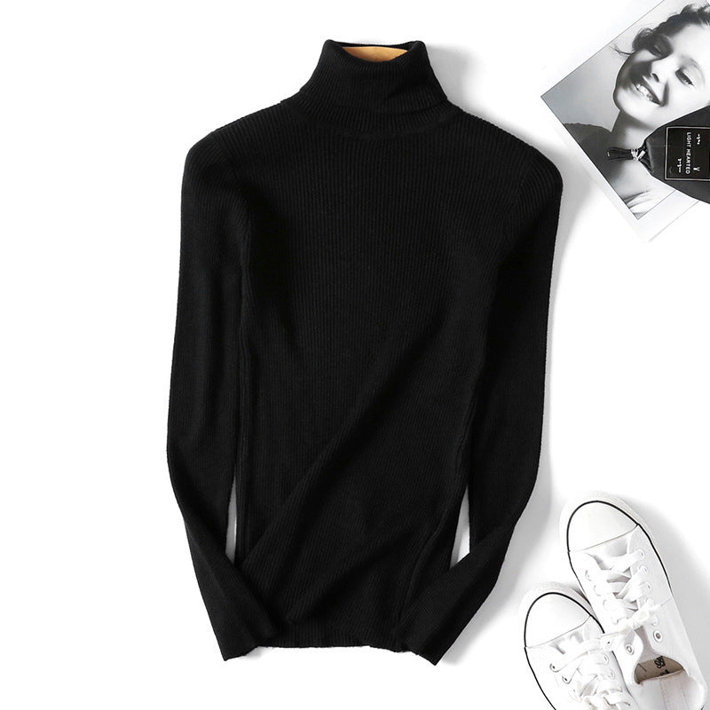 Damen Rollkragenpullover im feinen Rippenstrick Drune