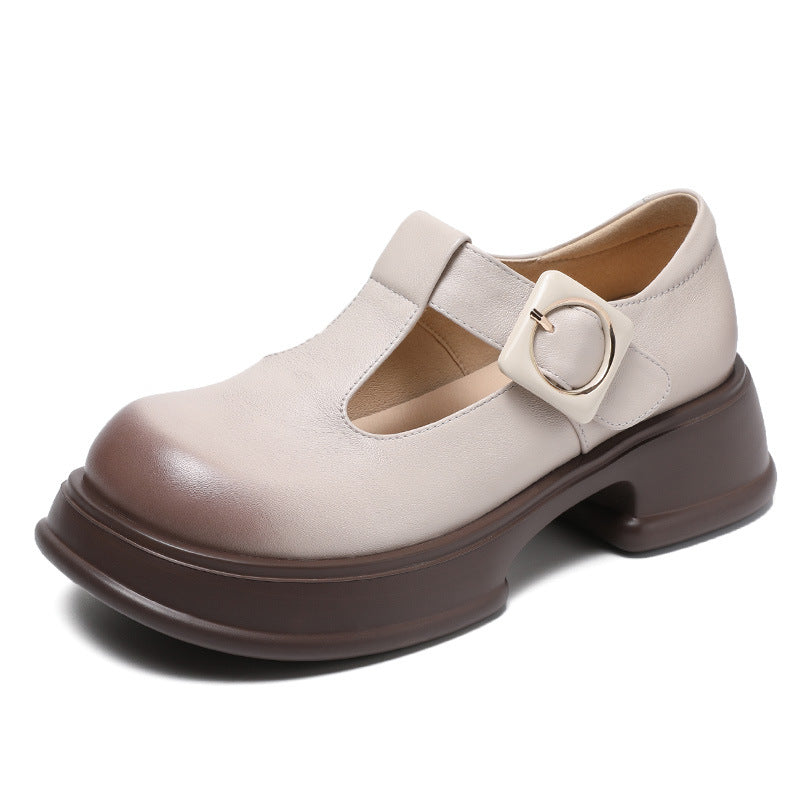 Damen Stylische Blockabsatz Mary Jane Schuhe Drune