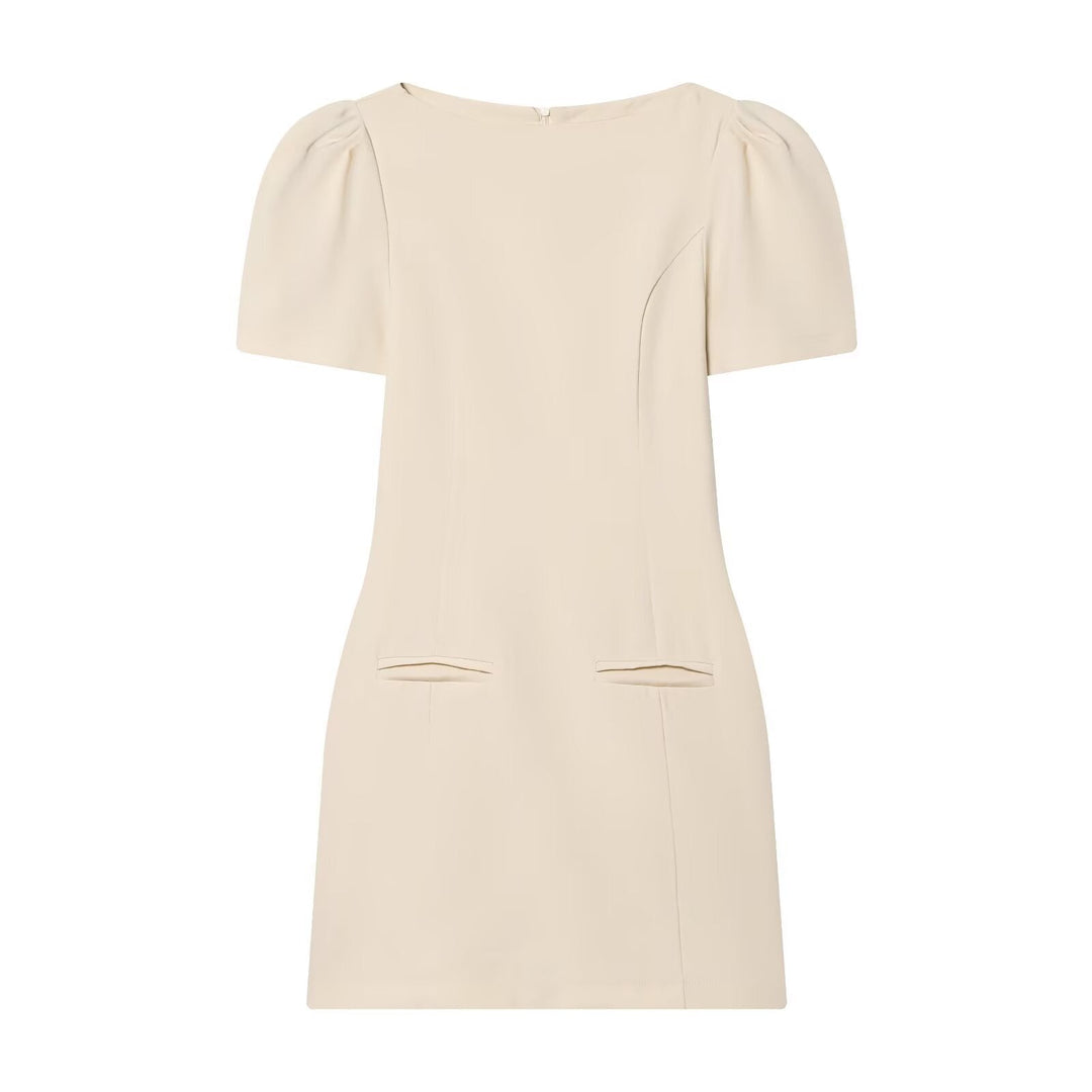 Damenkleid mit Puffärmeln und tailliertem Schnitt Drune