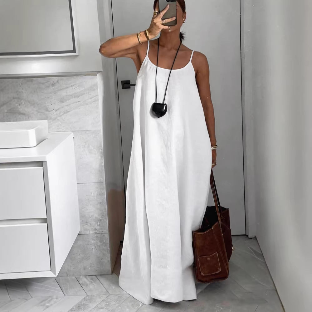 Damen Leichtes Sommerkleid mit tiefem Ausschnitt Drune