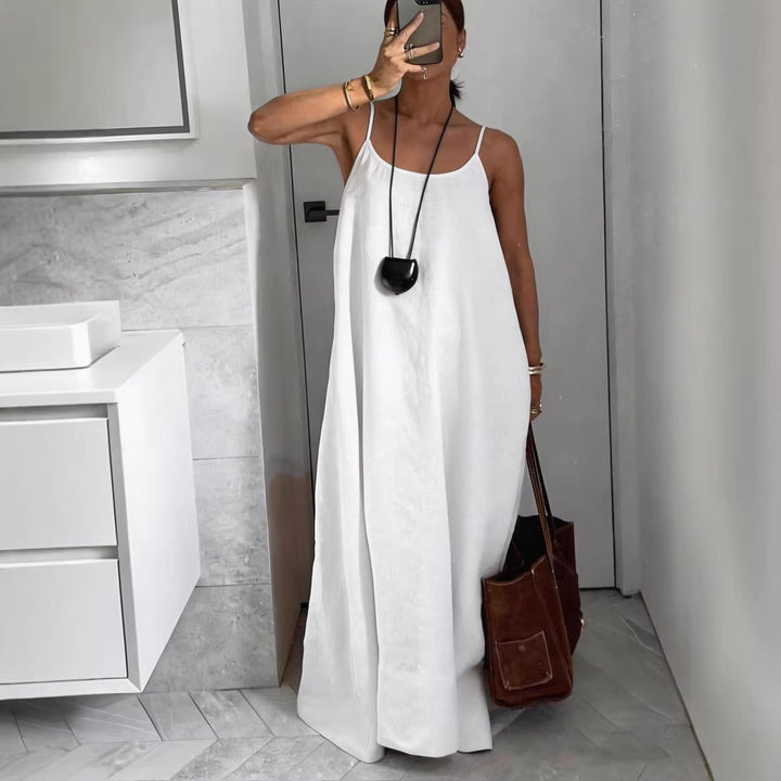 Damen Leichtes Sommerkleid mit tiefem Ausschnitt Drune