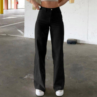 Damen Hohe Taille Schlaghose Drune