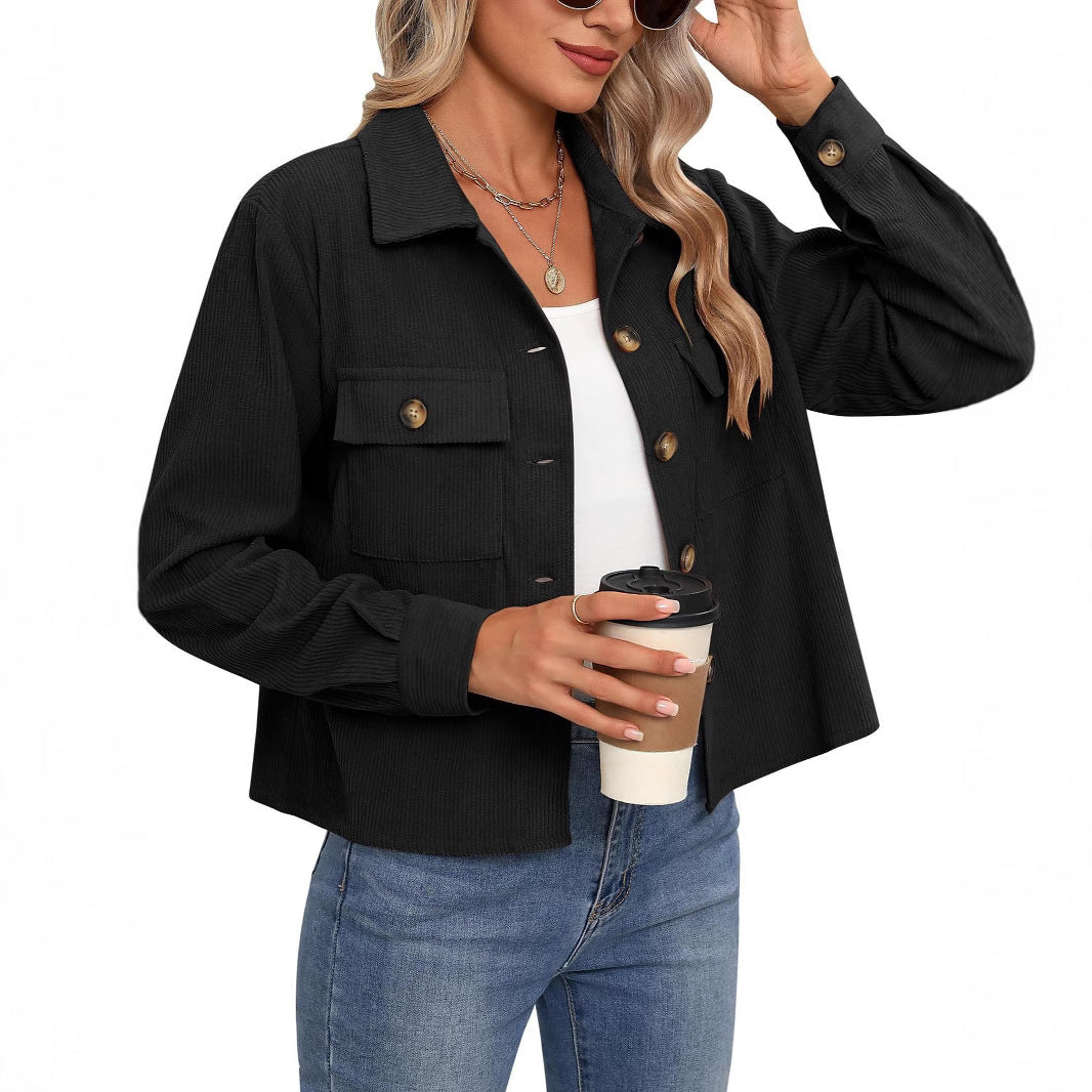 Drune | Damen Cordjacke mit Brusttaschen
