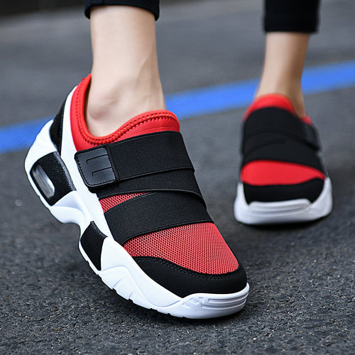 Damen nan Schlupfsneaker mit breitem Elastikriemen, atmungsaktivem Mesh und geformter Dämpfungsohle Drune