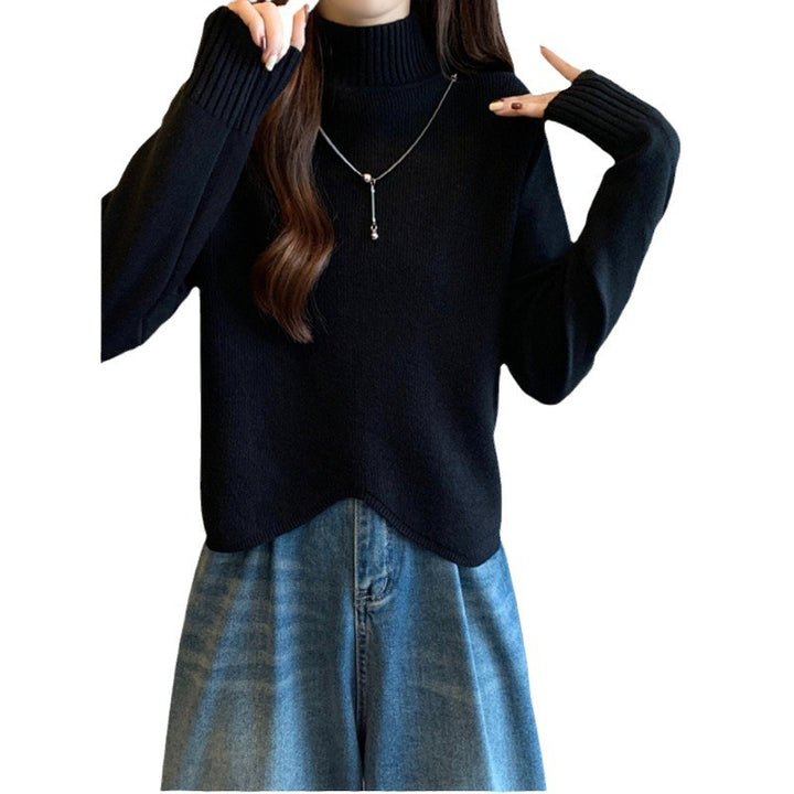 Damen Strickpullover mit hohem Kragen und lässigem Schnitt Drune