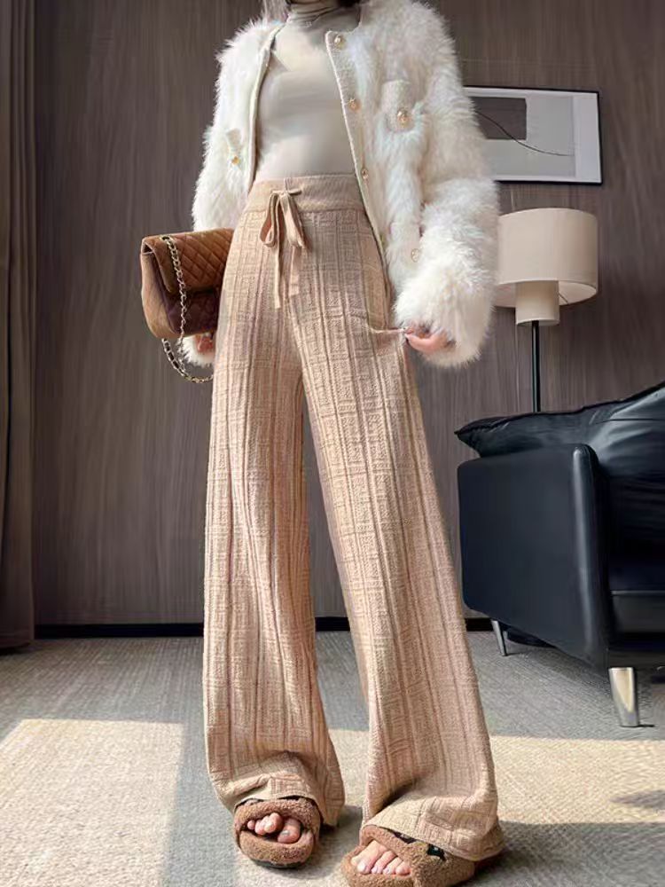 Damen Weite Sommerhose mit elastischem Bund und festem Streifenmuster Drune