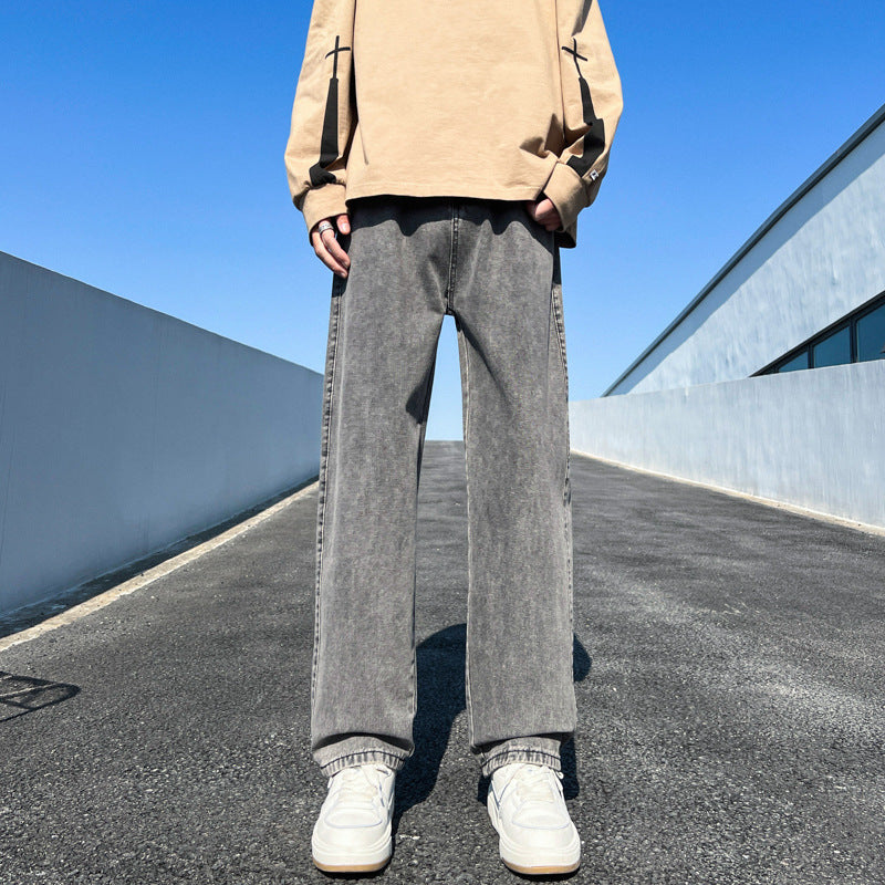 Damen Weite Straight‑Fit Jeans mit hohem Bund, umgeschlagenem Saum und leichter Vintage‑Waschung Drune