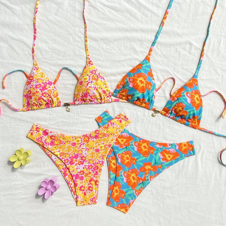 Damen Bikiniset mit trendigen Mustern Drune