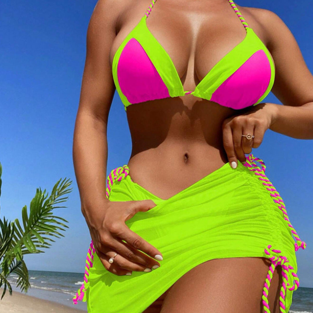 Damen Triangel-Bikini mit verspieltem Wickelrock Drune