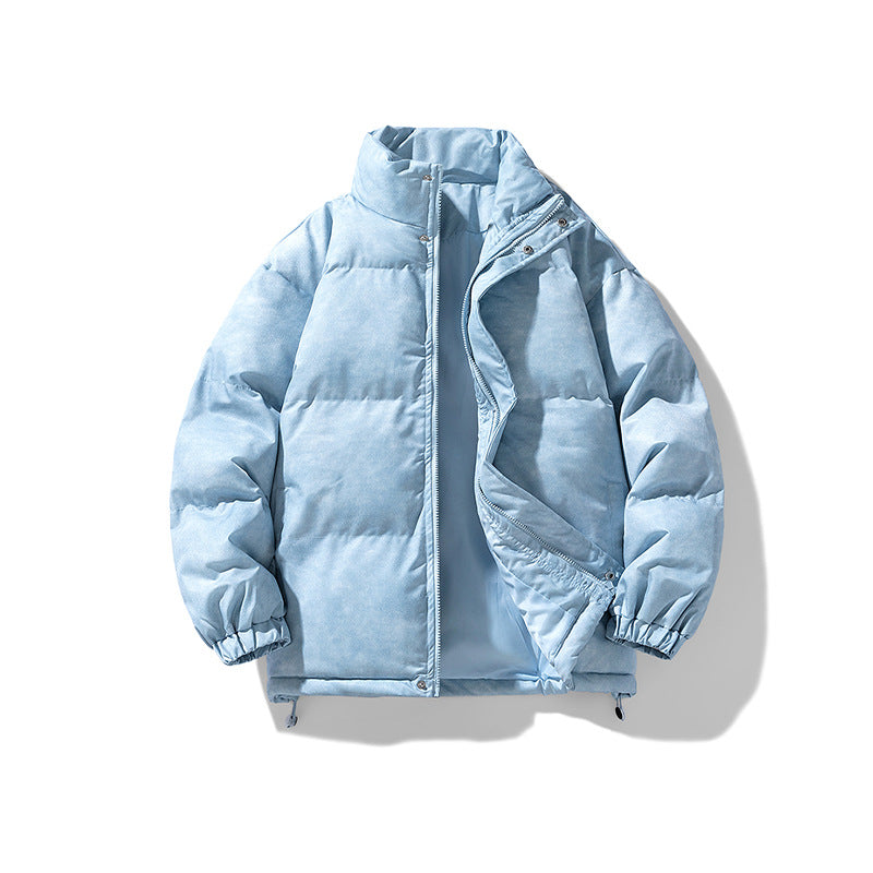 Herren Gepolsterte Steppjacke mit Samtoptik, Kastenform und hohem Stehkragen Drune