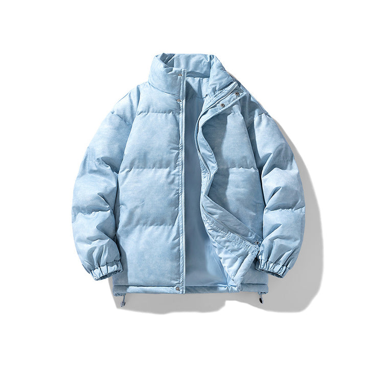 Herren Gepolsterte Steppjacke mit Samtoptik, Kastenform und hohem Stehkragen Drune